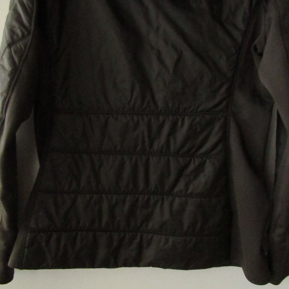 Athleta Dark Gray Stretch Sides Quilted Accent Hooded Jacket Women's M - Picture 15 of 16